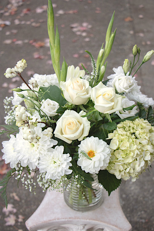 Wedding flower arrangement in a vase